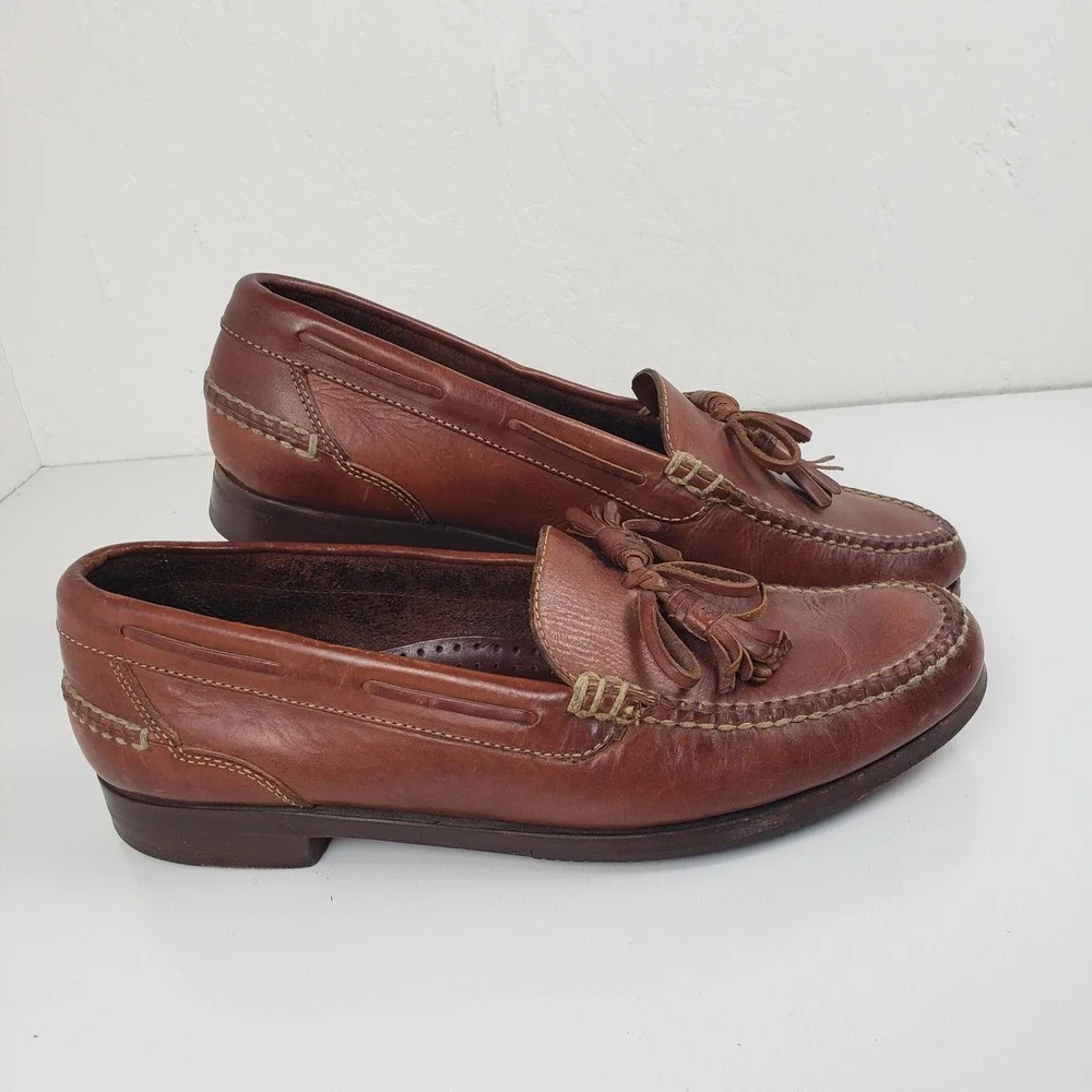 Cole Haan‎ Country Mens 10M Brown Leather Tassel Kiltie Loafers 2909 Brazil